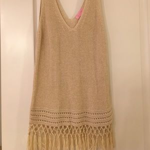 Lilly Pulitzer Metallic Gold Dulce Sweater Tank